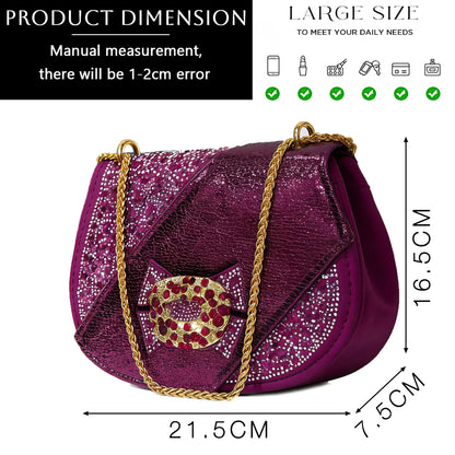 Elegant Rhinestone Peep Toe High Heels for Women - Italian Design Purple Sandals with Matching Handbags