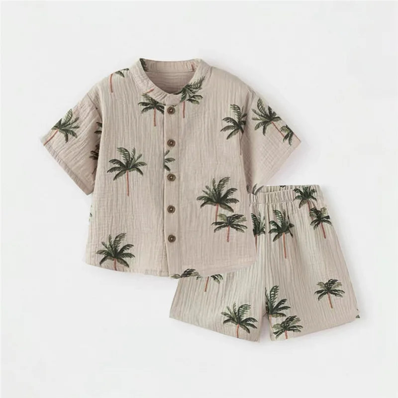 Fashion Kids Clothes Suit Summer Casual Organic Cotton Kids Tshirt + Shorts Toddler Baby Short Sleeve Outfits