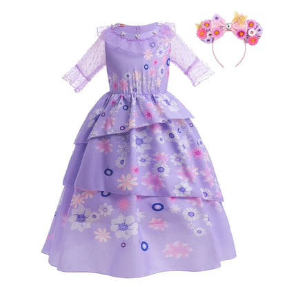 Isabella Charm Dress Girl Princess Dress Fantasy Party Kid Clothes Halloween Christmas Birthday Party Outfits