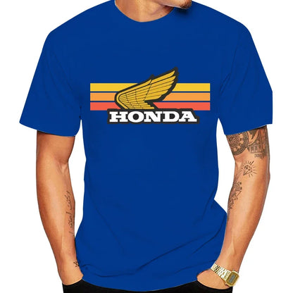 Sunset Retro Men's T-shirt Summer Short-Sleeve Women's T-shirt 2025 New Fashionable 100% Cotton Couple Motorcycle Top