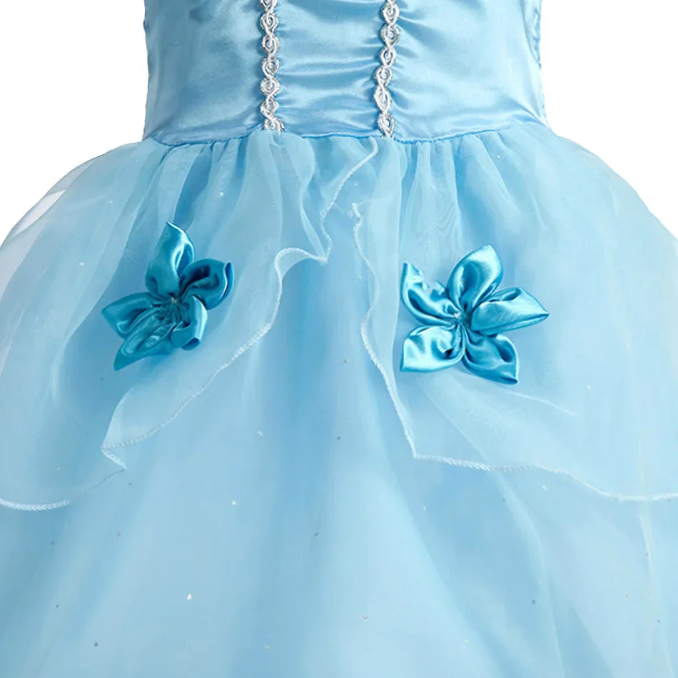 Girls Costume Sleeping Beauty Aurora Princess Party Rapunzel Halloween Snow White Cosplay Costume Kid Cinderella Dress up