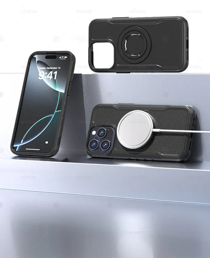 Magnetic Shockproof Case for iPhone 17 16 15 14 13 Pro Max Charging Protective Cover for Quad-style Bike/Motorcycle Mount/Holder