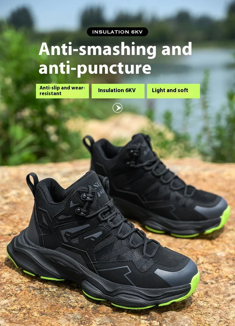 Steel Toe Kevlar-Midsole Safety Shoes Men Anti-Puncture Anti-Smash Non Slip Industrial Work Boots Protection Tactical Boots