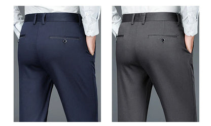 Business Formal Mens Casual Pants Autumn Winter Fashion Anti-wrinkle Straight Stretch Trousers Male Office Classic Suit Pants