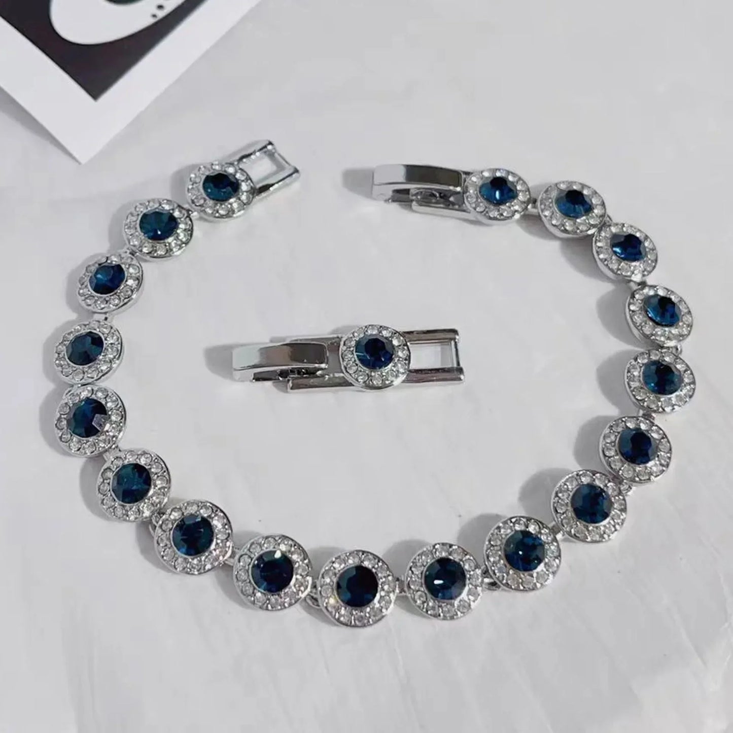 2025 New Original Round Water Drop Crystal High Jewelry Set Fashion Dazzling Women's Bracelet Earring Necklace Ring Wedding Gift