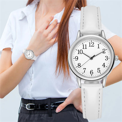 Women Quartz Fine Watch Easy To Read Arabic Numerals Simple-Dial