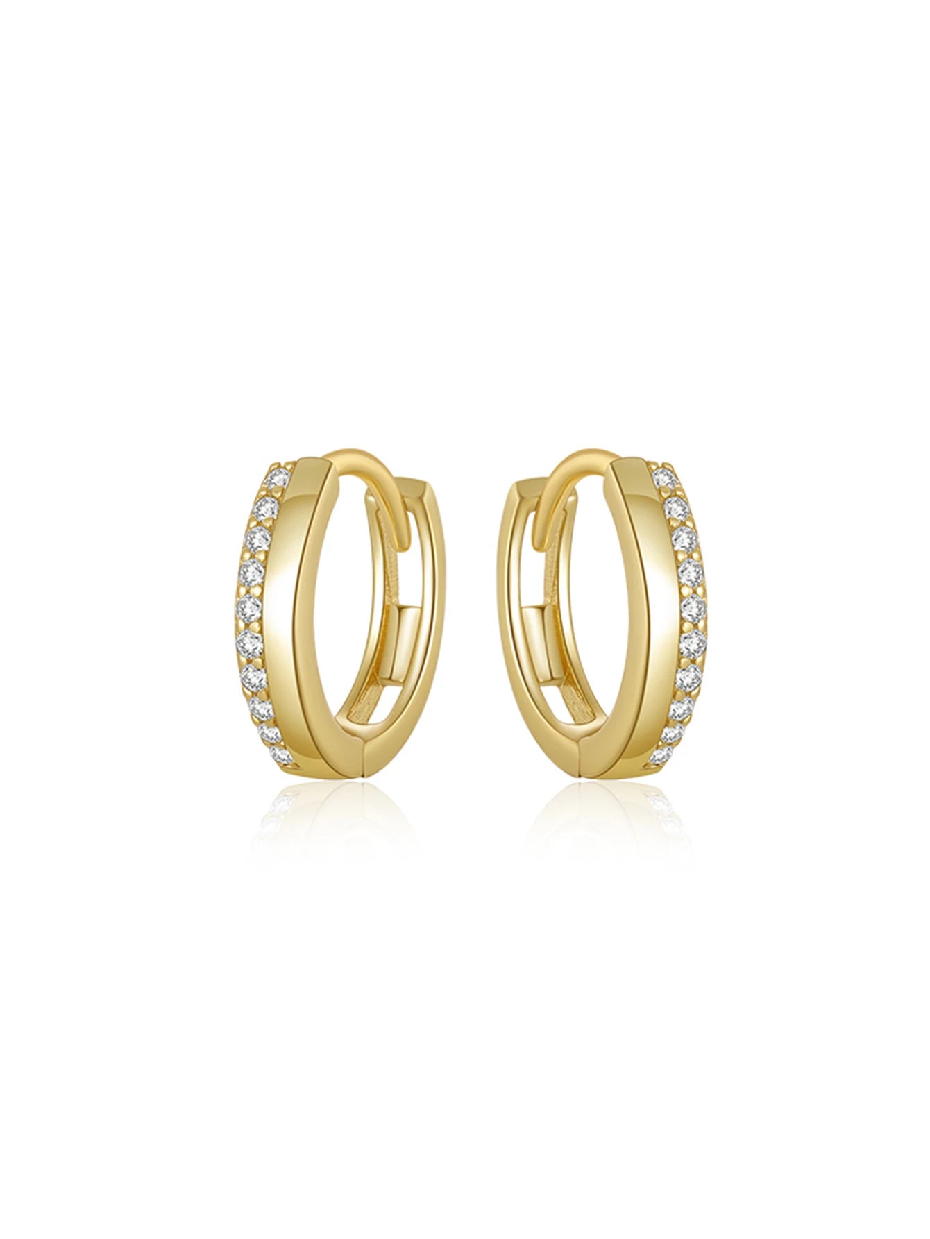 925 Sterling Silver Glossy Hoop Earrings Gold Color Tiny Cartilage Piercing Small Huggie Earring Fine Jewelry Accessories