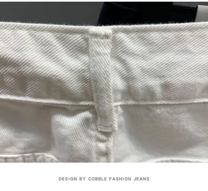 2023 Spring and Autumn New Fashion Solid Color Ripped Jeans Men's Casual Loose Comfortable High-Quality Large Size Trousers 36