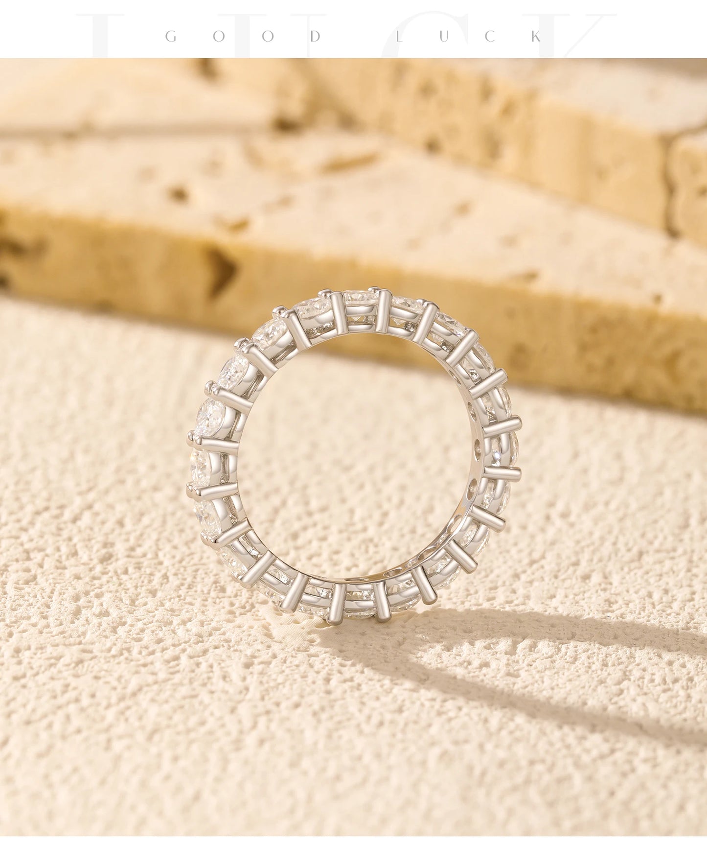 D Color Moissanite Eternity Band Rings 925 Sterling Silver Luxury Stackable Fashion Ring For Women Fine Jewelry