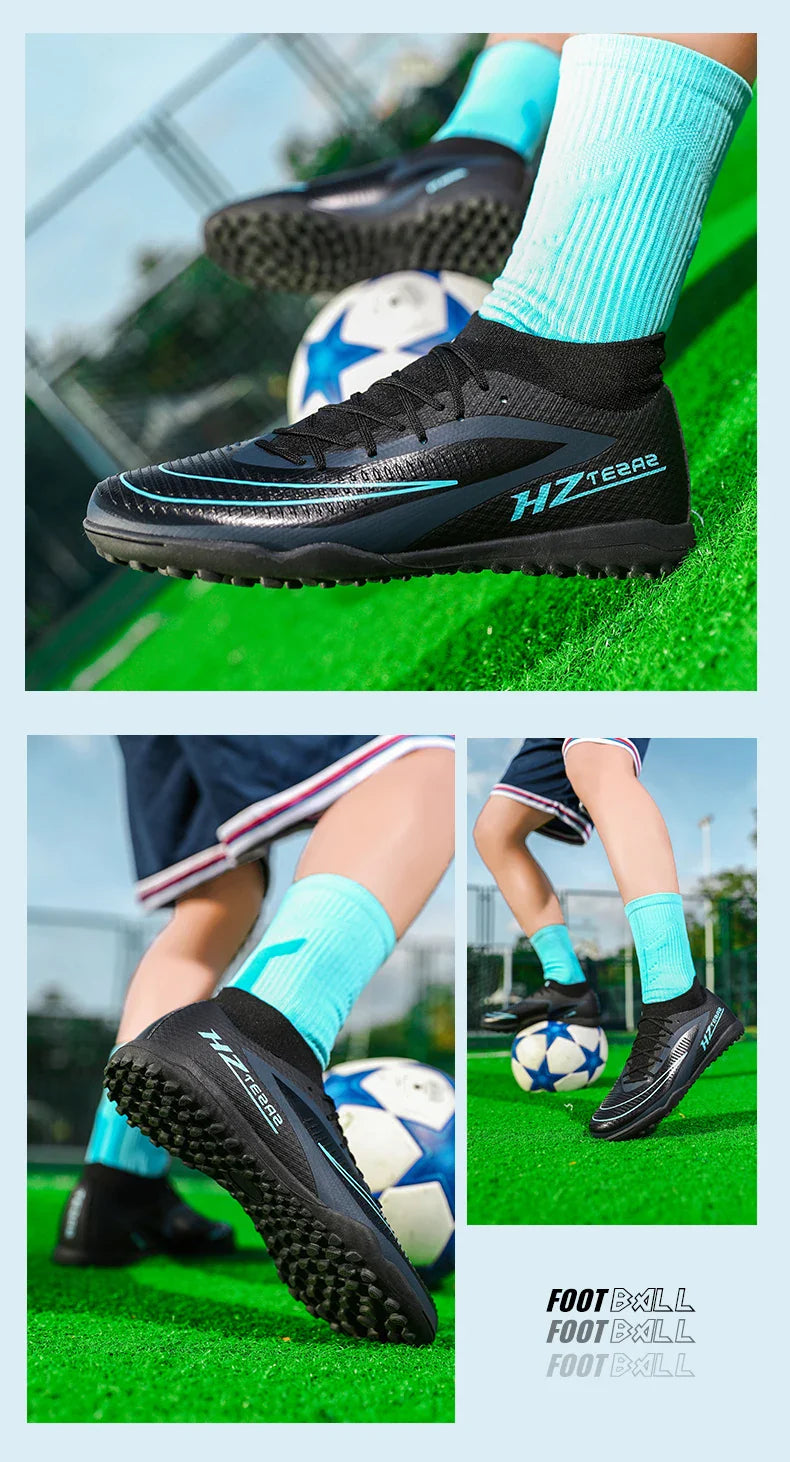New Men Soccer Shoes Sport Boys Breathable Cleats Adult Outdoor Football Boots Training Long Spikes Non Slip Match Comfortable
