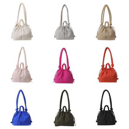 New Korean Fashion Fabric Shoulder Bag Soft Dacron Crossbody Bag Mini Tote Purses for Women Underarm Bags Handbags and Purses