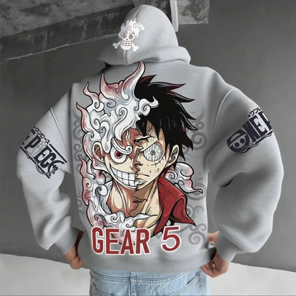 ONE PIECE Anime Luffy Joint Men's Hoodie Spring and Autumn New Large Daily Loose Japan Harajuku Parent-Child Pullover Top