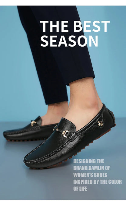 Men's Leather Shoes Drving Shoes Soft Comfortable Slip on Office Man Formal Shoes Wedding Party Casual Shoe Breath Lazy Loafers