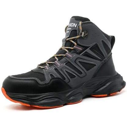 Ankle-Length Men Safety Boots Anti-smash Anti-stab Construction Work Steel Toe Shoes Male Work Boots Work Safety Shoes