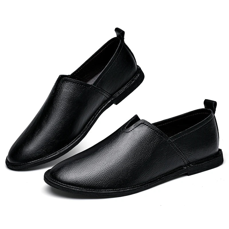 Mocassins Casuais Retrô Masculinos de Sola Macia Confortáveis e Antiderrapantes Feitos à Mão para Sapatos de Negócios Casuais 38-47