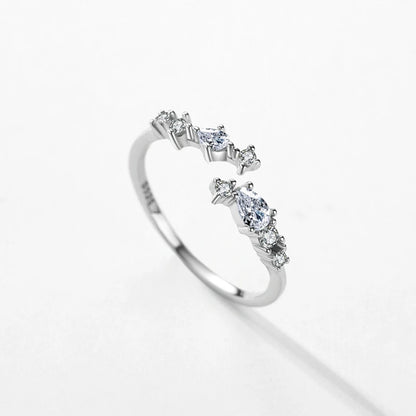 New 925 Sterling Silver Minimalist Clear Zirconia Stackable Ring For Women Anniversary Wedding Band Simple Fine Jewelry