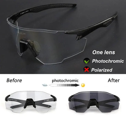 Photochromic Polarized Cycling Glasses Men Women Bike Glasses UV400 Eyewear Sunglasses HikingMTB Road Bicycle Goggles