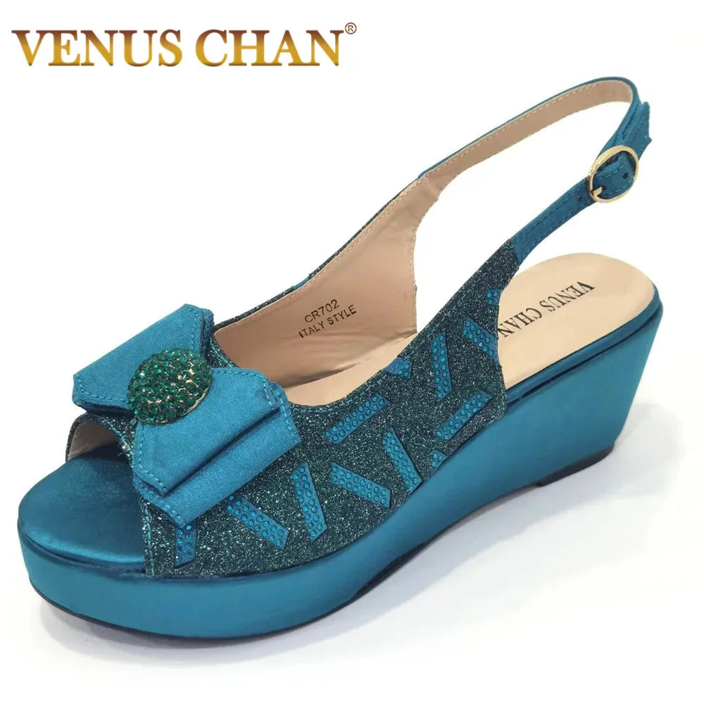 Specially Designed Black African Women's Round Toe High Heels Suitable for Wedding Party