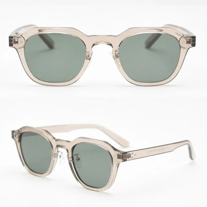retro sun glasses for women TR90 frame polygon polarized sunglasses uv400 male green brown 2023 summer
