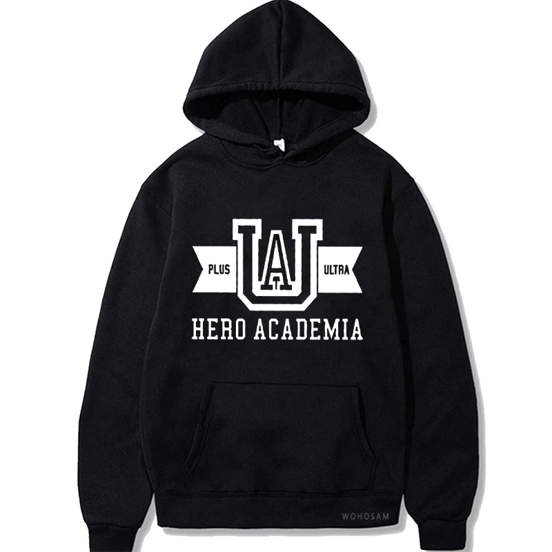 Harajuku Anime Manga UA My Hero Academia Logo Hoodies Sweatshirt Men Long Sleeve Streetwear Women Patchwork Winter Sweatshirts
