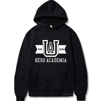 Harajuku Anime Manga UA My Hero Academia Logo Hoodies Sweatshirt Men Long Sleeve Streetwear Women Patchwork Winter Sweatshirts