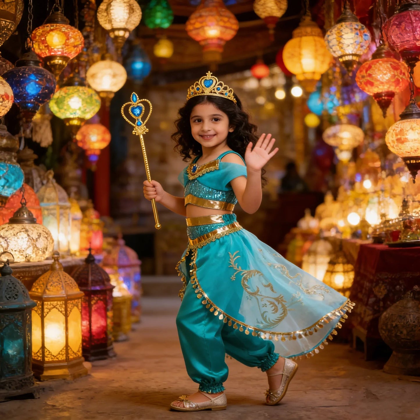 Girls Cosplay Costume Princess Dress Kids Magic Lamp Fancy Birthday Party Dresses Party Clothes 2-12Yrs