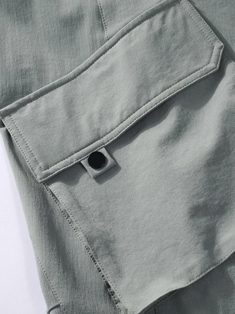 Summer Men's Cargo Pants with 5 Pockets Outdoor Quick Dry Casual Pants Lightweight and Cool Stretch Straight Trousers