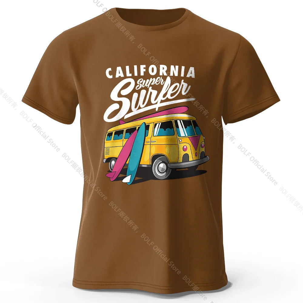 Surfer Sunrise Silhouette Printed Unisex Men Women T-Shirt Tees Tops 100% Cotton Ocean Wave Graphic Morning Ritual