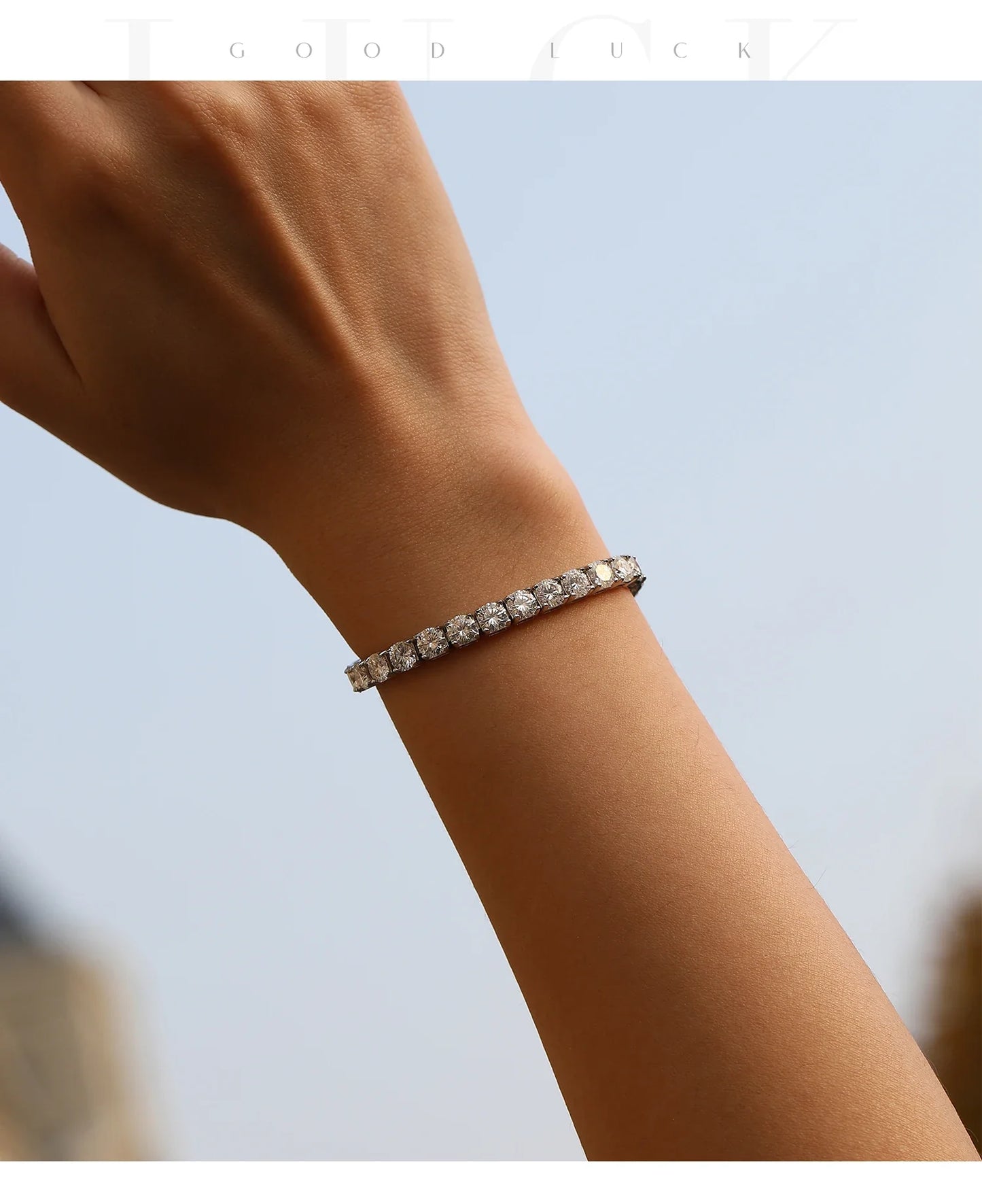 D VVS1 Moissanite Tennis Bracelet 925 Sterling Silver Single Row Classic with Box Bracelets for Women Man Fine Jewelry