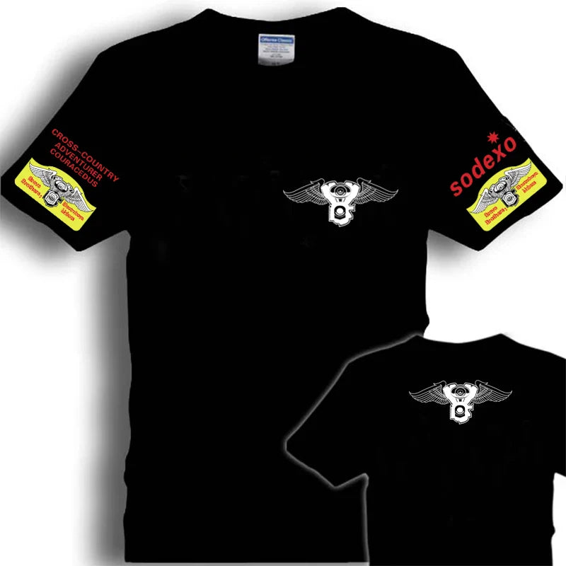 Off-road E-family Cotton Motorcycle T-shirt BMW Printing Short-sleeved Locomotive Racing Car Mercedes-Benz Audi Men's Clothing