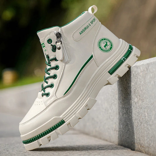 Men's high top denim boots, casual sports shoes, trendy and fashionable men's boots