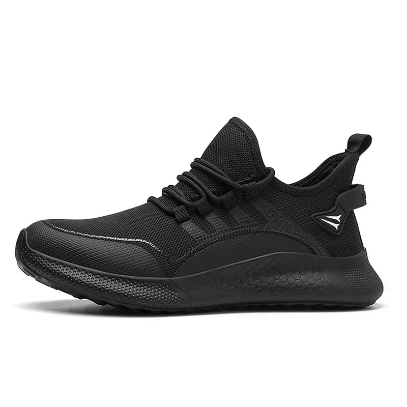 Men's Safety Shoes Anti- Crush Steel Toe Puncture Resistant Kevlar Lightweight Breathable Upper Slip-On Work Shoes