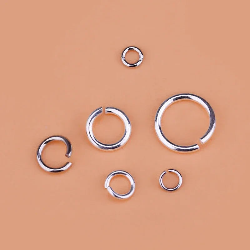 10PCS 925 Sterling Silver Accessories Open Ring Connection Ring Open Ring, hand-made diy bracelet necklace live closed ring