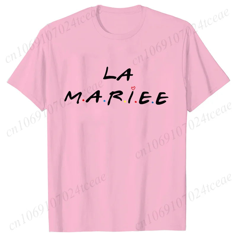 Friends Bachelorette EVJF Party T-shirt French Girls Single Farewell Tops Team Bride Bridesmaid Tees Bridal Shower Wedding Shirt