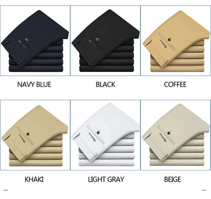 6 Colors Casual Shorts Men Summer New Fashion Business Straight Elastic Thin Short Pants High Quality Male Clothes Khaki Beige