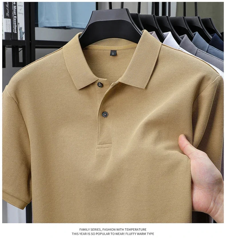 20 Colors Men's 100% Cotton Polo Shirt - Summer Casual Breathable Tee,Ideal for Golf and Sports,Business Casual,Silk-Like Finish
