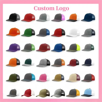 Custom embroidered logo hat Men's and women's mesh cap cotton baseball cap design DIY picture printing logo hat Summer sun hat