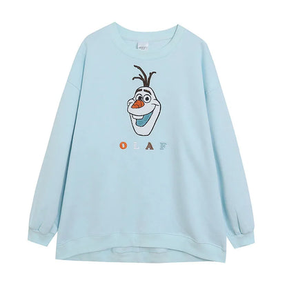 Embroidery Sweatshirt Women Casual Fleece Jumper Tigger Cheshire Cat Cartoon Loose Pullover Top O Neck