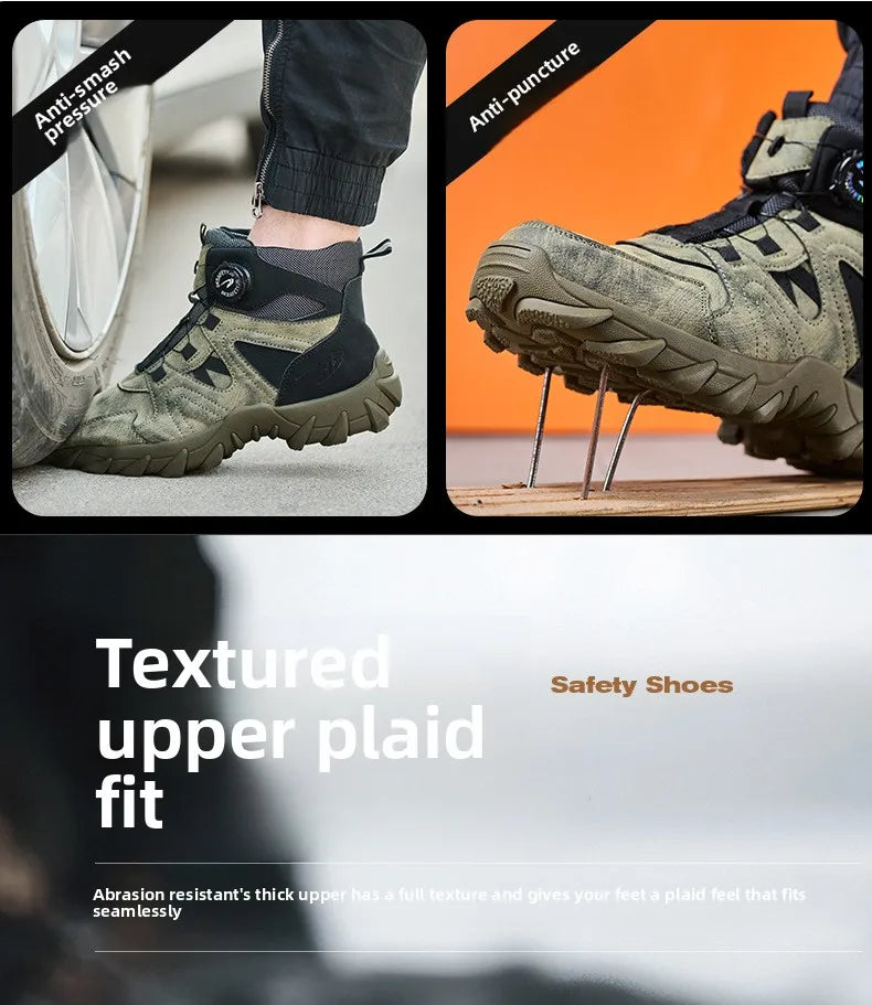 Work Safety Shoes Smash-proof and Puncture-proof Sports Safety Shoes Outdoor Mountaineering Wear-resistant Steel Boots