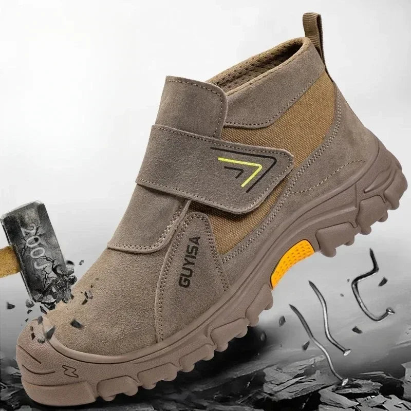 New Anti Smashing and Anti Puncture Men's and Women's Safety Shoes  Protective Boots  Wear-resistant Suede Shoes  Anti Scalding
