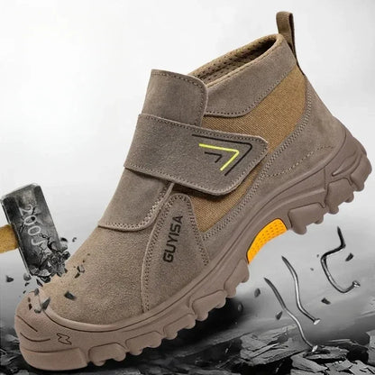 New Anti Smashing and Anti Puncture Men's and Women's Safety Shoes  Protective Boots  Wear-resistant Suede Shoes  Anti Scalding