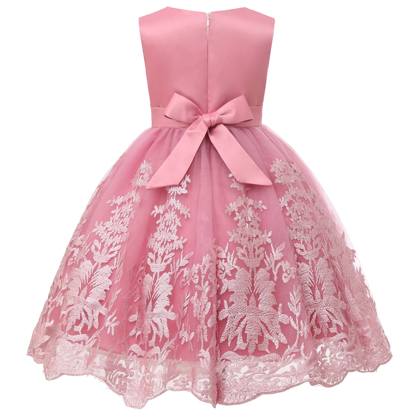 Europe and the United States cross-border new sleeveless undershirt embroidered princess dress girls flowers mesh dress flower