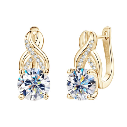 6.0CTW 8MM VVS1 Moissanite Jewelry Set 925 Silver Infinity Pendant Necklace Drop Hoop Earrings Sets for Women Gifts