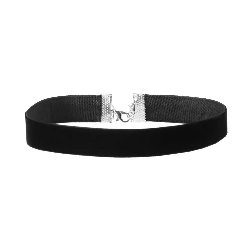 1PC New Fashion Adjustable Black Velvet Choker Wide Band Necklace Ribbon 90s Retro Vintage Gothic Goth Women Necklace