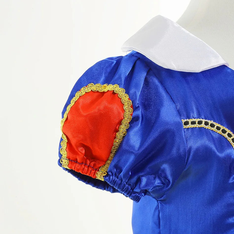 Vestido Laranja Disney Princesa Cosplay de Manga Curta Fofo com Renda para Meninas + Capa + Conjunto de Acessórios Presente de Aniversário
