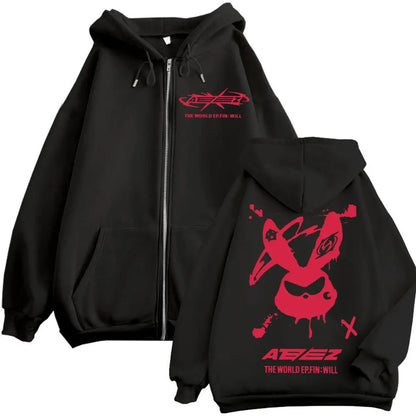 Merch Zipper Hoodie Men Women High Quality Fashion Zip Up Jacket Coat Autumn Winter Casual Loose Sweatshirts