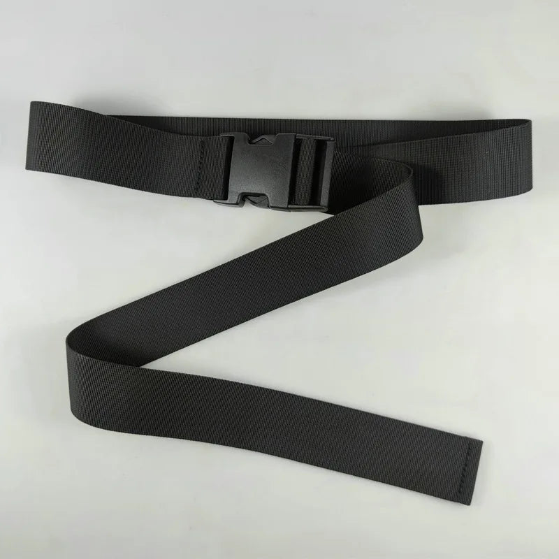 Plastic Buckle Nylon Strap for Men's Outdoor Military Training Canvas Belt 100/110/120cm Available Black
