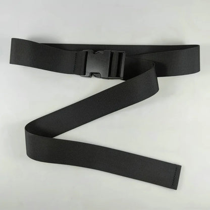 Plastic Buckle Nylon Strap for Men's Outdoor Military Training Canvas Belt 100/110/120cm Available Black