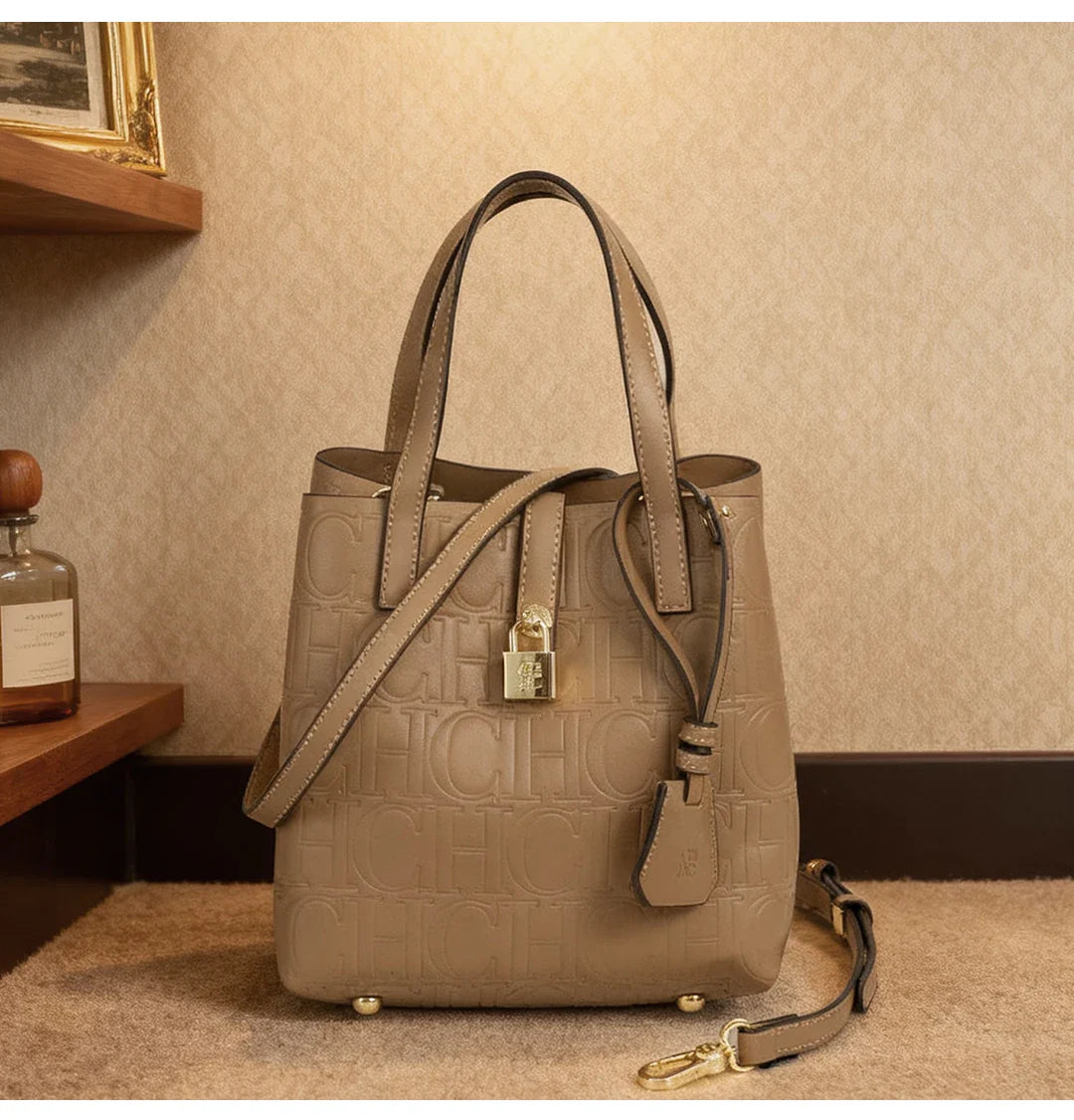 Embossed Ladies Crossbody Bag Letter Printing Design Ladies Handbag Large Capacity Tote Bag Elegant Temperament Ladies Should