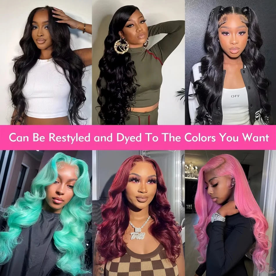 260% Density 13x6 Body Wave Lace Front Wigs Human Hair Pre Plucked 13x4 HD Transparent Lace Frontal Wigs Glueless Human Hair Wig